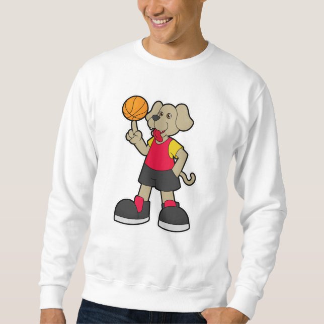Moletom Cachorro como jogador de basquetebol (Frente)