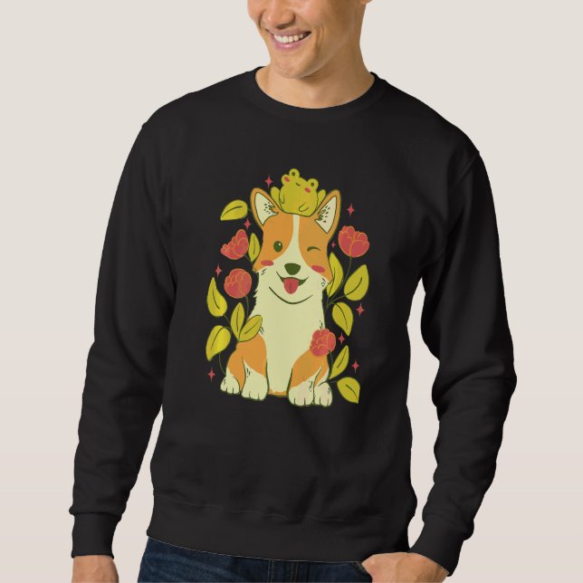 Moletom Cachorro Corgi Fofo E Sapo  1 (Frente)