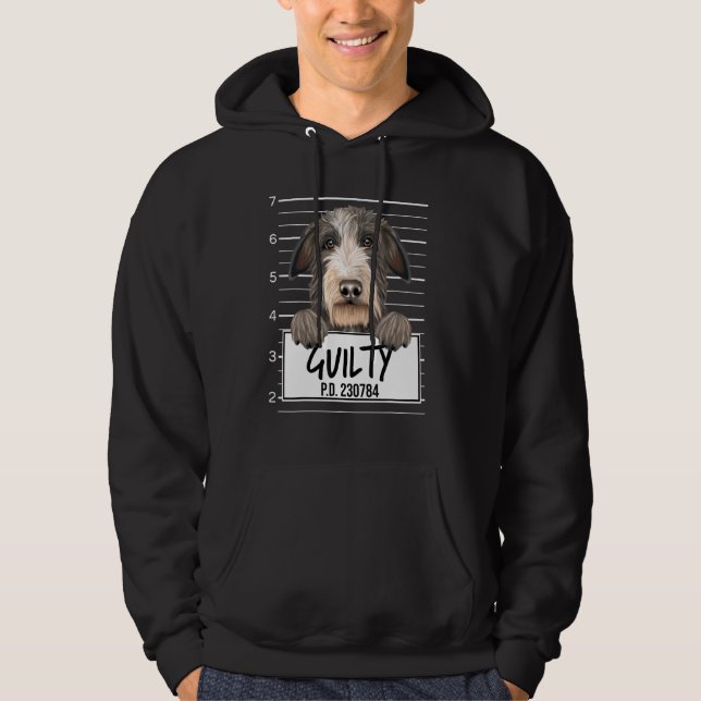 Moletom Cachorro Culpado de Deerhound Mugshot (Frente)