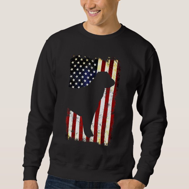 Moletom Cachorro da Ásia Central Silhouette American Fla (Frente)