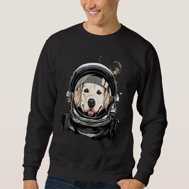 Moletom Cachorro de Estimação Retriever Dourado Astronauta (Frente)