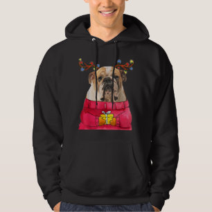 Moletom Cachorro de Natal Gift Bulldog Antlers Feios De Xm