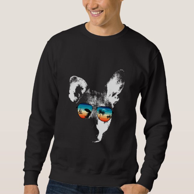 Moletom Cachorro De Pé Com Óculos Óculos De Sol Estilo Ret (Frente)