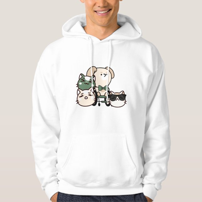 Moletom Cachorro em Cadeira de Rodas com Amigos Gatos Aleg (Frente)