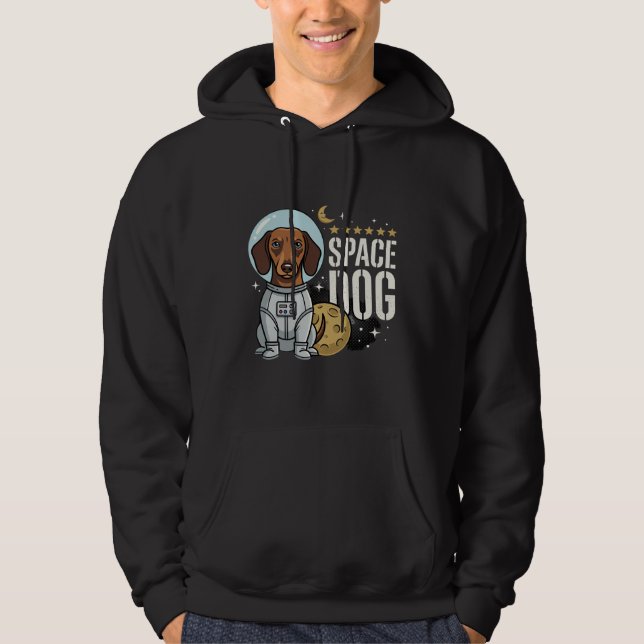 Moletom Cachorro Espacial Astronauta Dachshund Vetor (Frente)