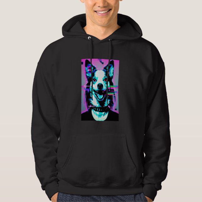 Moletom Cachorro-esquisito Trippy Vaporwave Alt Harajuku (Frente)