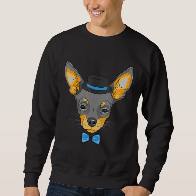 Moletom Cachorro Hipster Vestindo Gravata Borboleta Bobo C (Frente)