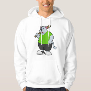 Moletom Cachorro no Baseball com bastão de beisebol