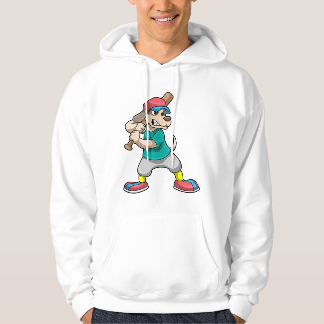 Moletom Cachorro no Baseball com bastão de beisebol (Frente)