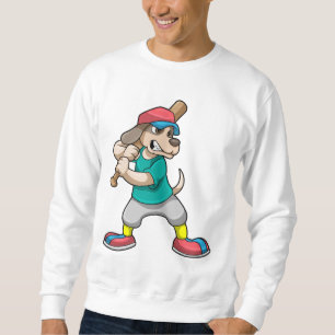 Moletom Cachorro no beisebol com taco de beisebol