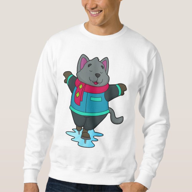Moletom Cachorro no gelo com skates de gelo e escarpa (Frente)