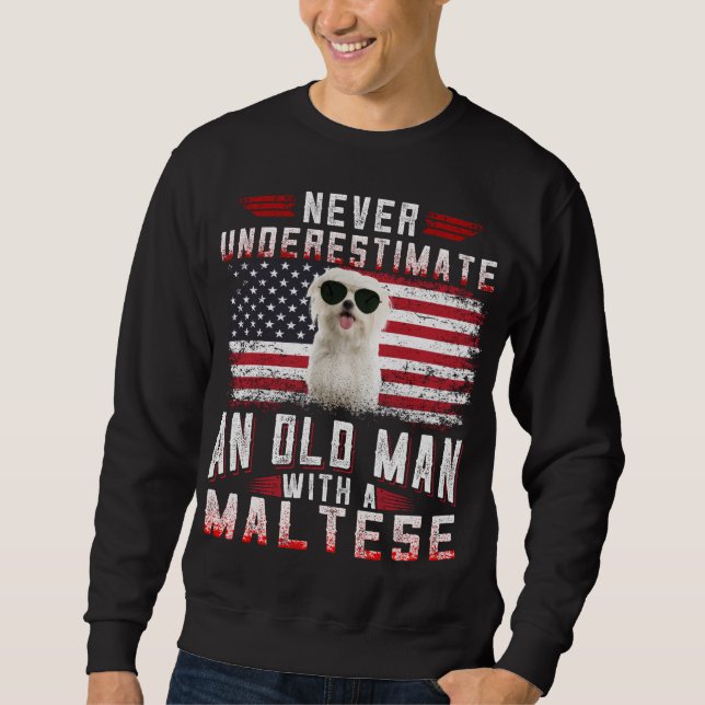 Moletom Cachorro | Nunca Subestimar O Velho Maltês (Frente)