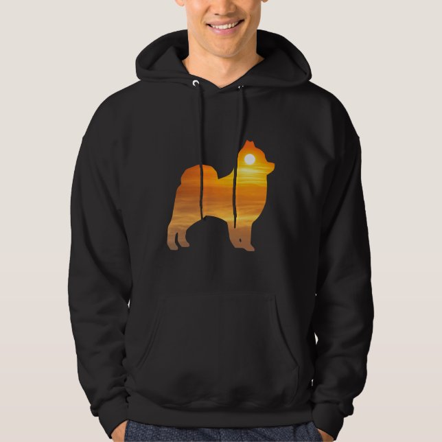 Moletom Cachorro Pomerano Silhouter Sunrise (Frente)