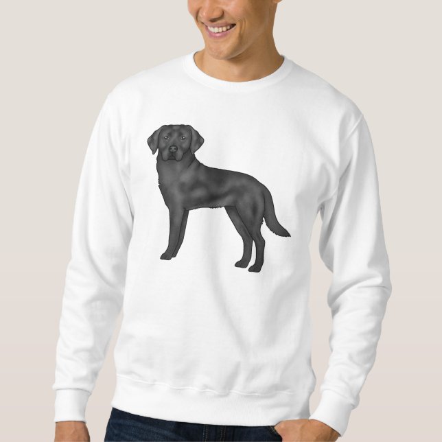 Moletom Cachorro Preto Labrador Retriever Impressão de Des (Frente)