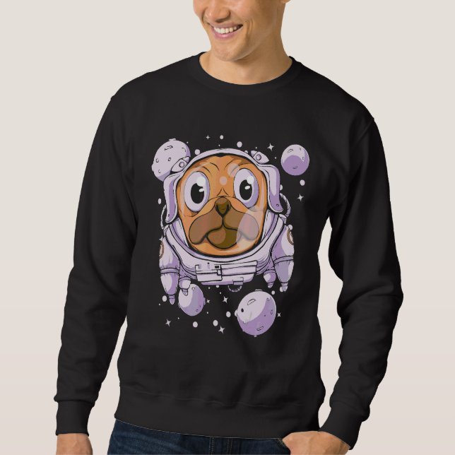 Moletom Cachorro Pug Astronauta Espaço Pet Gráfico (Frente)