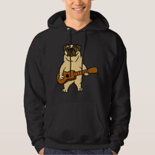 Moletom Cachorro Pug Tocando Guitarra Guitarrista Desenho