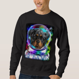 Moletom Cachorro Rottweiler Como Astronauta Explorando Esp