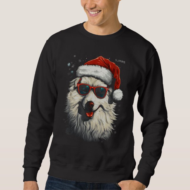 Moletom Cachorro Samoyed Feriado Natal Natal Natal Proprie (Frente)