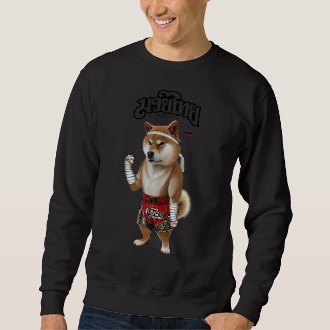 Moletom Cachorro Shiba Como Campeão de Boxim Tailandês De  (Frente)