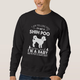 Moletom Cachorro Shih Poo Para Mulheres Mamãe Bebê Cachorr