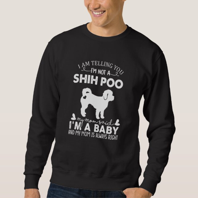 Moletom Cachorro Shih Poo Para Mulheres Mamãe Bebê Cachorr (Frente)