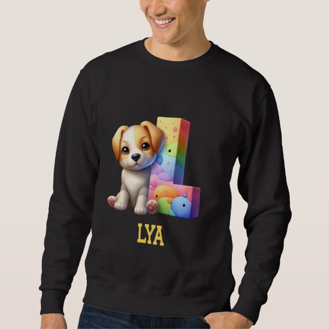 Moletom Cachorros - Letra Lya, Nome Rainbow Dog (Frente)