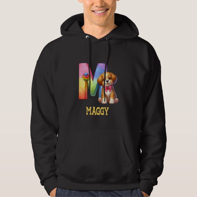 Moletom Cachorros - Letra Maggy Name Rainbow Dog (Frente)