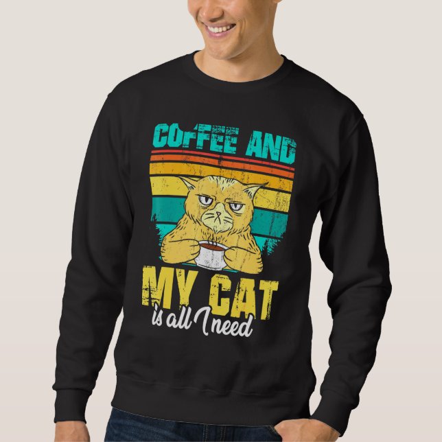 Moletom Café E Meu Gato É Tudo O Que Preciso (Frente)