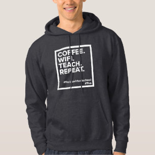 Moletom Café FLVS. WiFi. Ensino. Repetir. Hoodie Cinza Esc