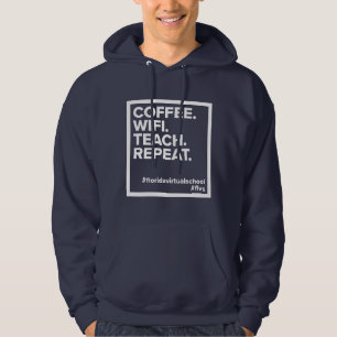Moletom Café FLVS. WiFi. Ensino. Repetir. Marinho Hoodie
