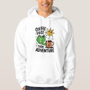 Moletom Café Primeiro Depois Aventura - Sapo De Manhã Boni