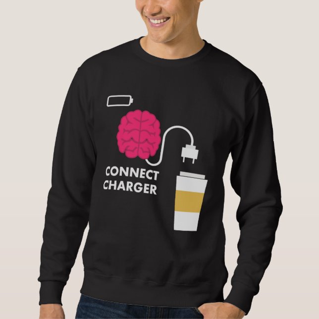 Moletom Caffeine Connect Charger Coffee Brain Empty Batter (Frente)