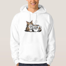 Caffeine First Hoodie para Catadores de Gato e Caf