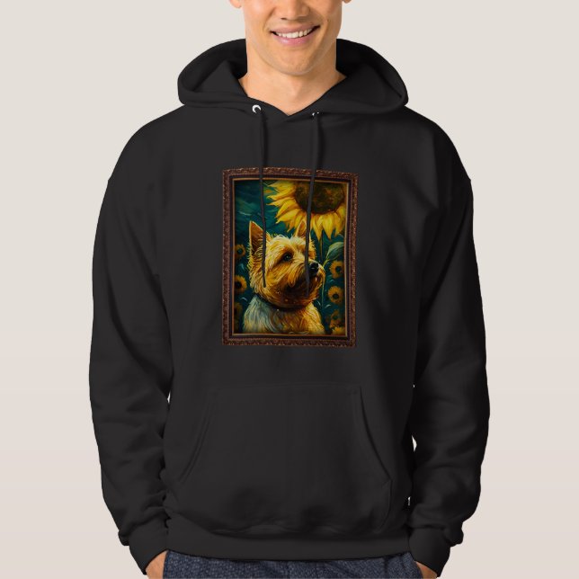 Moletom Cairn Terrier Painting Sunflower Flower Mom Women  (Frente)