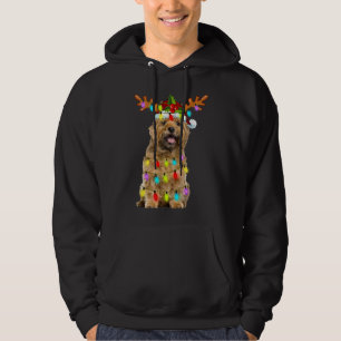 Moletom Cairn Terrier Reindeer No Natal Luzes Engraçadas C