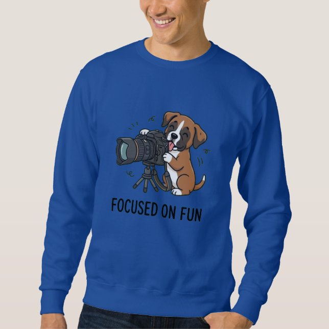 Moletom Caixa Caprichosa de Cachorrinho Boxer com Câmera F (Frente)