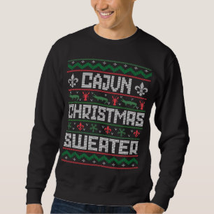 Moletom Cajun Ugly Christmas Xmas Sweater Louisiana Holida