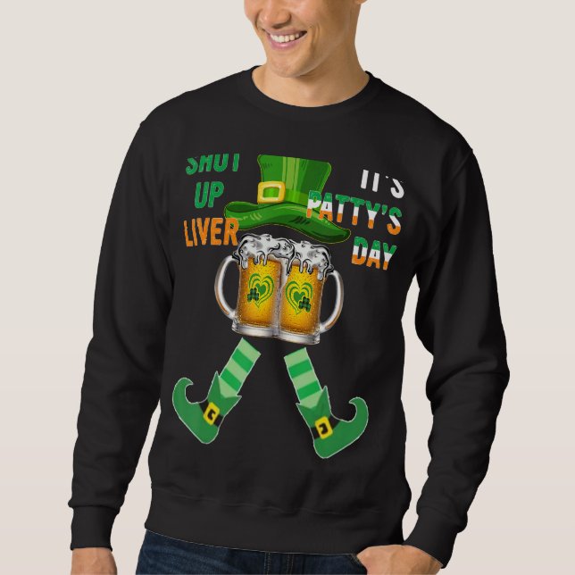 Moletom Cale-se Fígado Santa Patty's Day Cute Beer Ir (Frente)