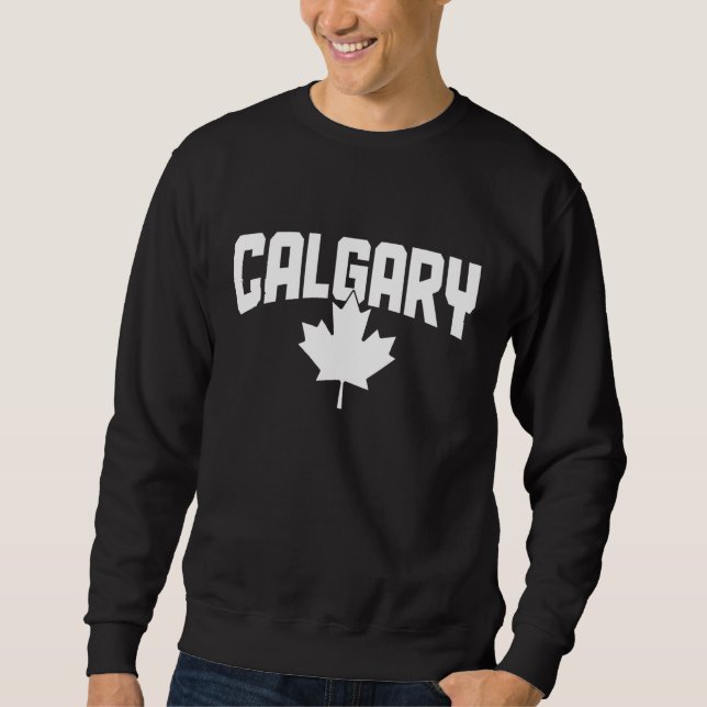 Moletom Calgary Alberta Canadá Folha de Bordo Vermelha Ban (Frente)