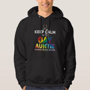Moletom Calma, sou a Gay Tia Rainbow Ribbon Lgbt P