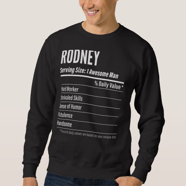 Moletom Calorias no Rótulo de Nutrição do Rodney Servindo  (Frente)