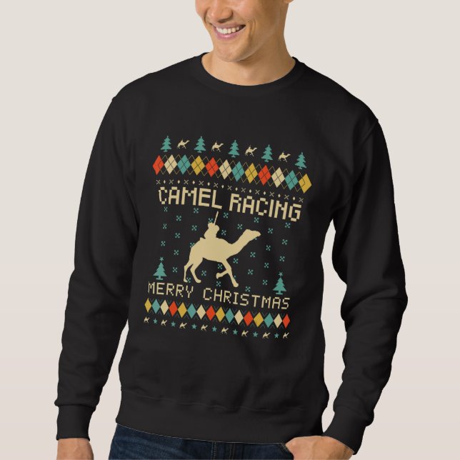 Moletom Camel Racing Ugly Christmas Sweater Retro (Frente)