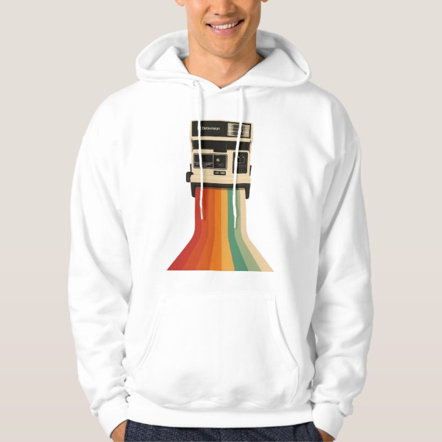 Moletom Câmera Retro com Impressão de Arco-Íris (Frente)