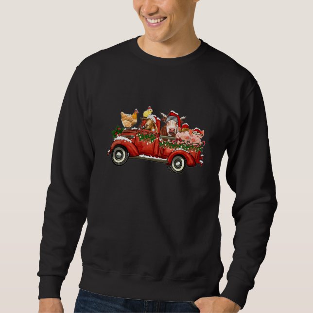 Moletom Caminhão de Natal Com Animais De Criação F (Frente)
