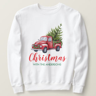 Moletom Caminhão de Natal com Sobrenome da Família Persona