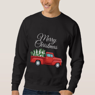 Moletom Caminhão Vermelho Árvore de Natal Vagão Merry Xmas