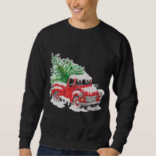 Moletom Caminhão vermelho de fazenda com árvore de natal