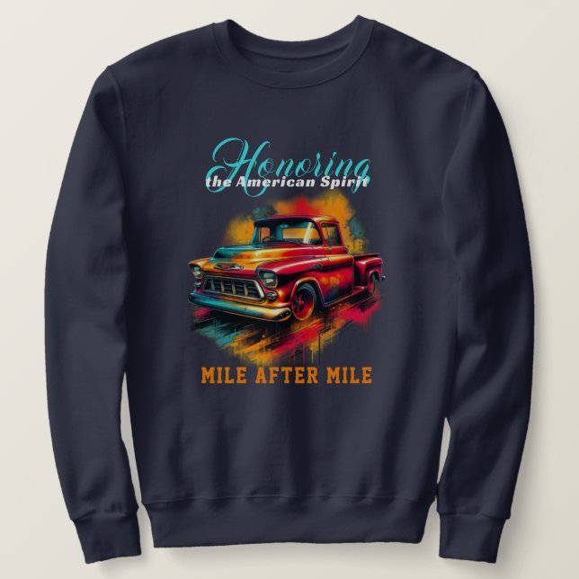 Moletom Caminhonete Clássica Americana (Frente do Design)