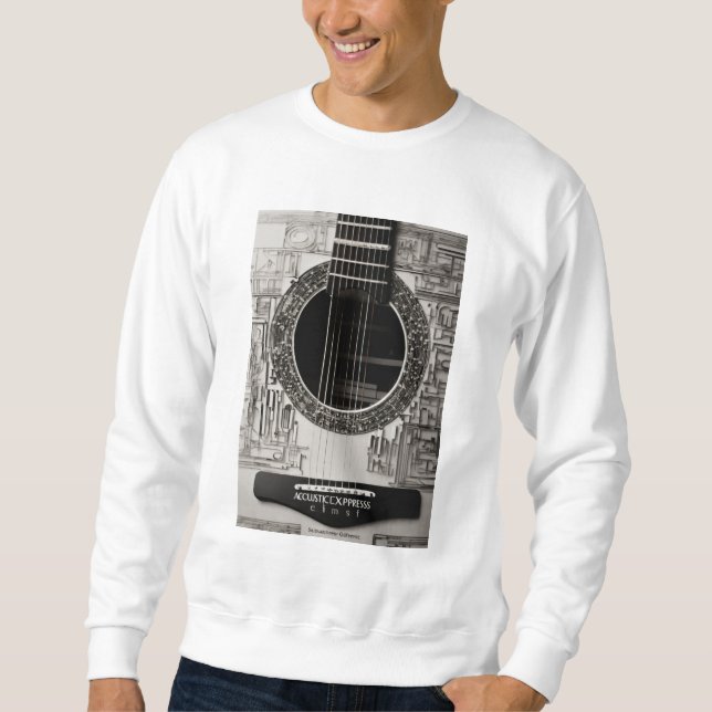 Moletom Camisa-Design de-guitarra acústica futurística (Frente)