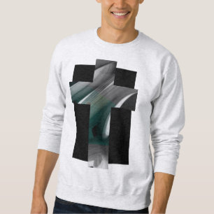 Moletom Camisa-doce Tendência Abstrato Art Preto Verde